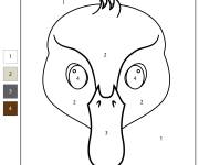 Coloriage et dessins gratuit Visage de vilain petit canard num&eacute;rot&eacute; à imprimer