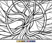 Coloriage Arbre de la vie par chiffres pour adulte
