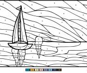 Coloriage Aurore magique par num&eacute;ro pour adulte