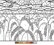 Coloriage Champ de bl&eacute; num&eacute;rot&eacute; pour adulte