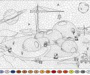 Coloriage Colonisation de Mars par num&eacute;ro pour adulte