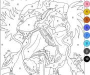 Coloriage et dessins gratuit Des amoureux et des cygnes magique à imprimer