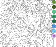 Coloriage Des fleurs magnifiques par num&eacute;ro pour adulte
