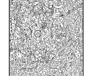 Coloriage Dessin par num&eacute;ro pour adultes