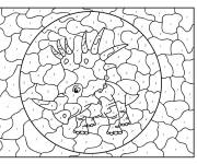 Coloriage Dinosaure magique en couleurs