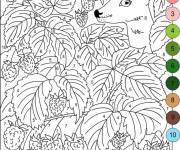 Coloriage Le cerf en mangeant des baies par num&eacute;ro