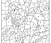 Coloriage Licorne par num&eacute;ro pour adulte