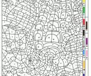 Coloriage et dessins gratuit Mod&egrave;le complexe d'un dessin magique par num&eacute;ro à imprimer