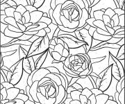 Coloriage Mod&egrave;le d'un collection de fleurs pour adulte