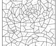 Coloriage Panier de fruits magique par num&eacute;ro pour adulte