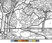 Coloriage Paysage de l'automne magique pour adulte