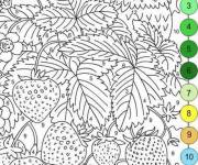 Coloriage Paysage de la nature pendant l'&eacute;t&eacute; par num&eacute;ro