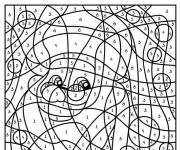 Coloriage et dessins gratuit Pere Noel magique par num&eacute;ro à imprimer