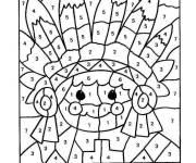 Coloriage et dessins gratuit Petit indien magique par num&eacute;ro à imprimer