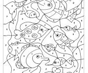 Coloriage Plusieurs poisson magique par num&eacute;ro
