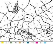 Coloriage et dessins gratuit Poussin par num&eacute;ro magique à imprimer