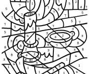 Coloriage Sc&egrave;ne de bougie magique par num&eacute;ro