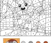 Coloriage Souris adorable par num&eacute;ro