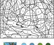Coloriage Tortue magique par num&eacute;ro