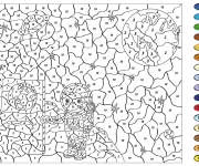 Coloriage Un astronaute explorateur paysage magique par num&eacute;ro