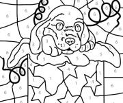 Coloriage et dessins gratuit Un chien adorable par num&eacute;ro à imprimer