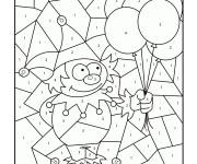 Coloriage Un clown rigolo par num&eacute;ro