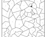 Coloriage Un dauphin avec des chiffres &agrave; compl&eacute;ter