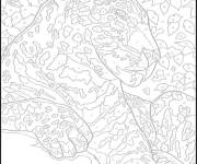 Coloriage et dessins gratuit Un l&eacute;opard magique pour adulte à imprimer