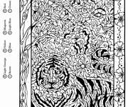 Coloriage Un tigre magique pour adulte