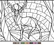 Coloriage Une renne magique par num&eacute;ro pour adulte