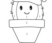 Coloriage Cactus magique par num&eacute;ro facile