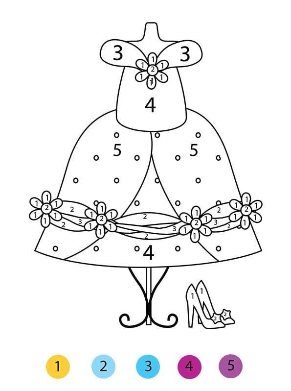 Coloriage et dessins gratuits La robe de cendrillon magique cp maternelle à imprimer