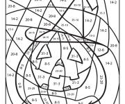 Coloriage magique ce2 ce1 citrouille Halloween