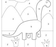 Coloriage Magique dinosaure maternelle