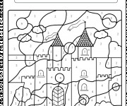 Coloriage et dessins gratuit Magique Facile Château à imprimer