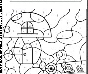 Coloriage et dessins gratuit Magique Numération Escargot à imprimer