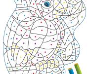 Coloriage Magique perroquet maternelle