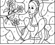 Coloriage Magique princesse Barbie maternelle