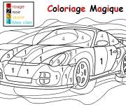 Coloriage Magique voiture de course maternelle