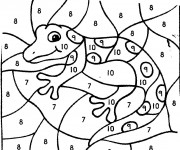 Coloriage et dessins gratuit Magiques Lézard Numéro à imprimer