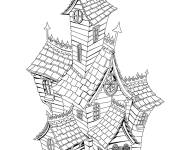 Coloriage Ch&acirc;teau de la famille Adams