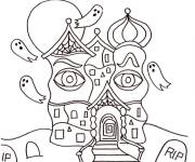 Coloriage et dessins gratuit Ch&acirc;teau hant&eacute; artistique à imprimer