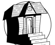 Coloriage Crypte et fantome pour Halloween
