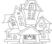 Coloriage Grande maison hant&eacute;e