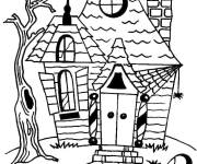 Coloriage La route de la maison hant&eacute;e