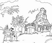 Coloriage Le Scooby Doo effray&eacute; de la Maison Hant&eacute;e