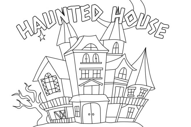 Coloriage Maison Hantée de dessin animé