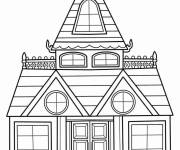 Coloriage Maison hant&eacute;e &eacute;trange sans fant&ocirc;mes