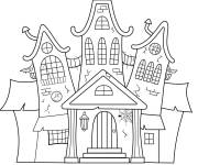 Coloriage et dessins gratuit Maison hant&eacute;e maternelle pour enfants à imprimer