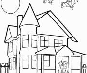 Coloriage Maison hant&eacute;e normale ce1